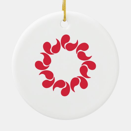 Flagge der Präfektur Saitama, Japan Keramik Ornament (Hinten)