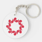 Flagge der Präfektur Saitama, Japan Schlüsselanhänger (Rückseite)