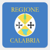 Flagge der Provinz Kalabrien Quadratischer Aufkleber (Vorderseite)