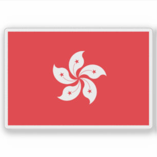 Flagge der Region Hongkong, China Aufkleber