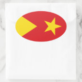 Flagge der Region Tigray Ovaler Aufkleber (Tasche)