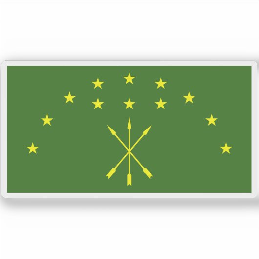 Flagge der Republik Adygea Aufkleber (Vorderseite)