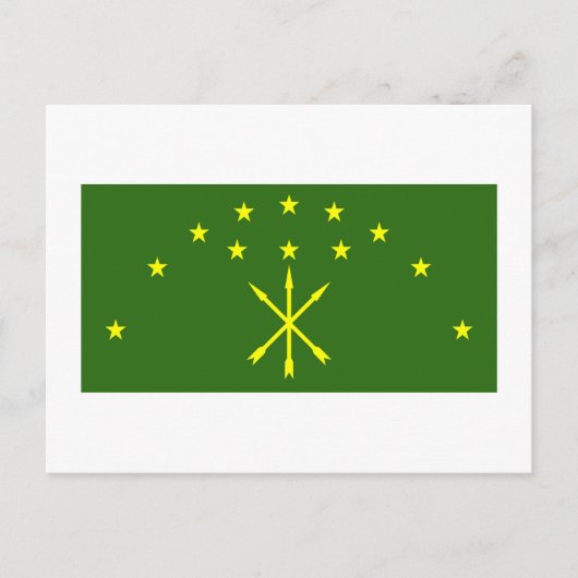 Flagge der Republik Adygea Postkarte (Vorderseite)