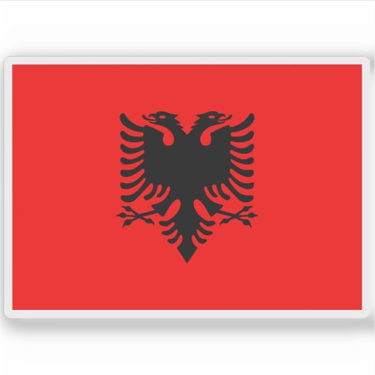 Flagge der Republik Albanien Aufkleber (Vorderseite)