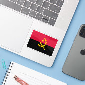 Flagge der Republik Angola Aufkleber (Laptop mit iPhone)
