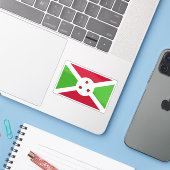 Flagge der Republik Burundi Aufkleber (Laptop mit iPhone)