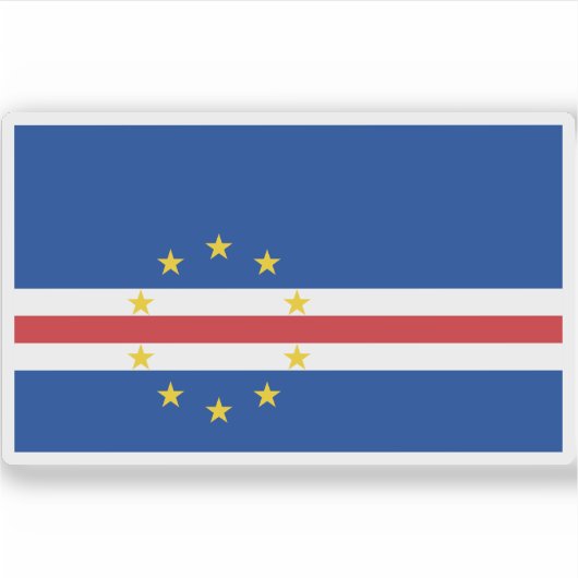 Flagge der Republik Cabo Verde (Kap Verde) Aufkleber (Vorderseite)