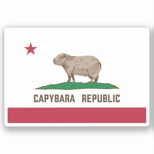 Flagge der Republik Capybara Aufkleber (Vorderseite)