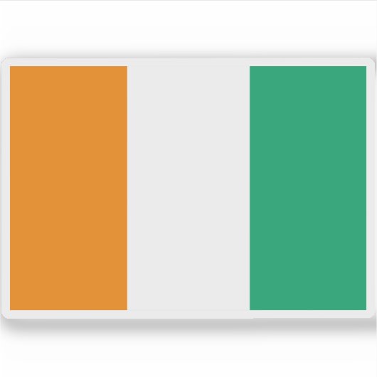 Flagge der Republik Côte d'Ivoire (Côte d'Ivoire) Aufkleber (Vorderseite)