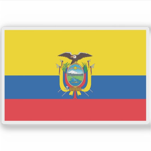 Flagge der Republik Ecuador Aufkleber (Vorderseite)