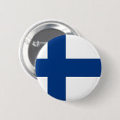 Flagge der Republik Finnland Button (Vorne & Hinten)