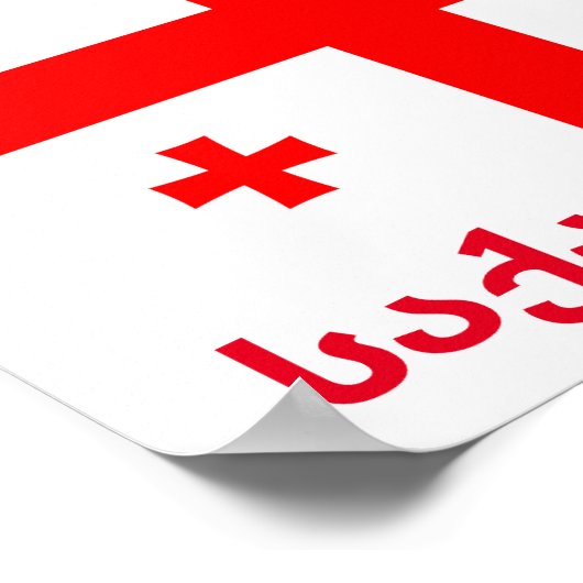 Flagge der Republik Georgien Poster (Ecke)