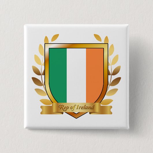 Flagge der Republik Irland Schild Button (Vorderseite)