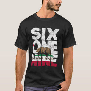 Flagge der Republik Kalifornien - 619 Bereichscode T-Shirt