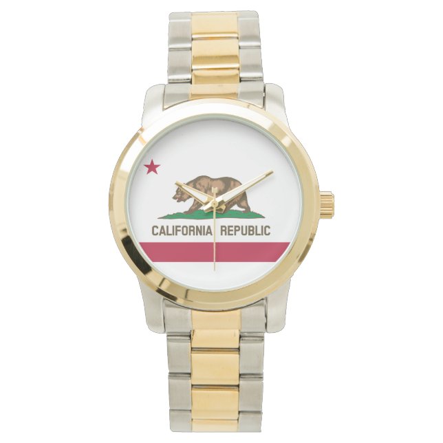 Flagge der Republik Kalifornien Armbanduhr (Vorderseite)