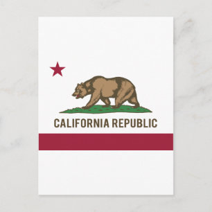 Flagge der Republik Kalifornien - Farbe Postkarte