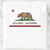 Flagge der Republik Kalifornien Idyllwild Rechteckiger Aufkleber (Tasche)
