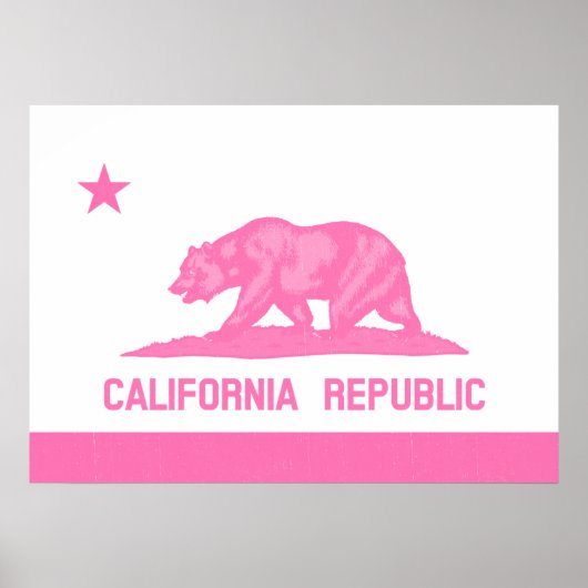 Flagge der Republik Kalifornien (Rosa) Poster (Vorne)