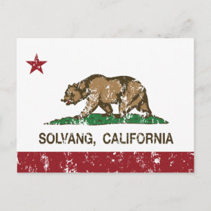 Flagge der Republik Kalifornien Solvang Postkarte