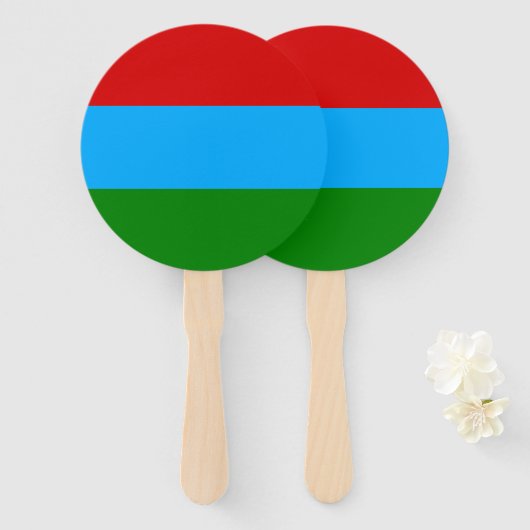 Flagge der Republik Karelien Fächer (Vorne und Hinten)