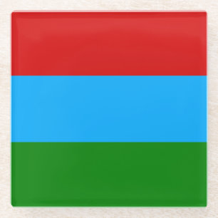 Flagge der Republik Karelien Glasuntersetzer