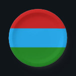 Flagge der Republik Karelien Pappteller<br><div class="desc">Patriotische Flagge der Republik Karelien.</div>