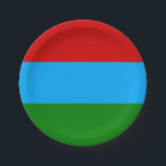 Flagge der Republik Karelien Pappteller<br><div class="desc">Patriotische Flagge der Republik Karelien.</div>