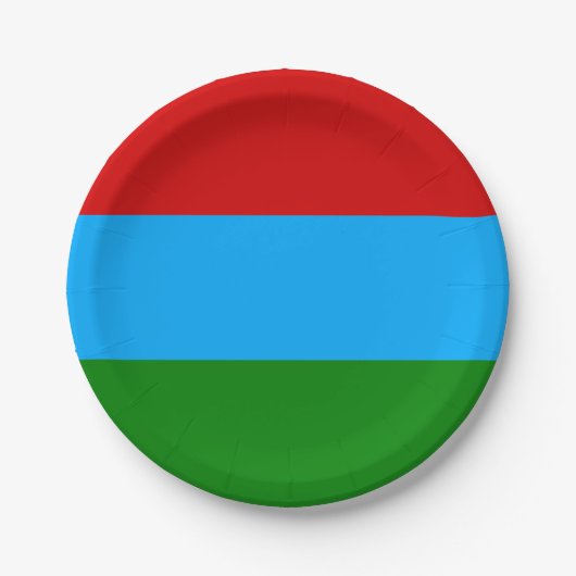 Flagge der Republik Karelien Pappteller (Vorderseite)