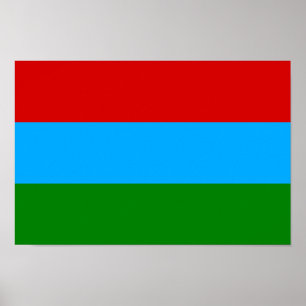 Flagge der Republik Karelien Poster