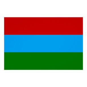 Flagge der Republik Karelien Poster