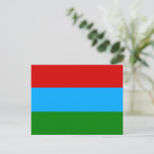 Flagge der Republik Karelien Postkarte (Stehend Vorderseite)