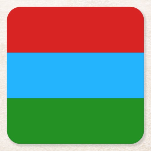 Flagge der Republik Karelien Rechteckiger Pappuntersetzer (Vorderseite)