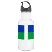 Flagge der Republik Komi Edelstahlflasche (Rückseite)