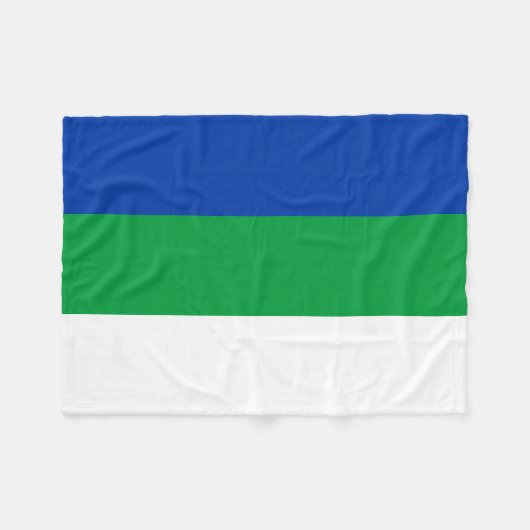 Flagge der Republik Komi Fleecedecke (Vorderseite (Horizontal))