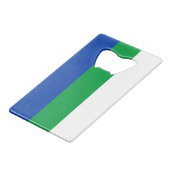 Flagge der Republik Komi Geldbeutel Flaschenöffner (Vorderseite Schrägansicht)