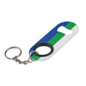 Flagge der Republik Komi Mini Flaschenöffner (Vorderseite Schrägansicht)