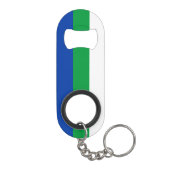 Flagge der Republik Komi Mini Flaschenöffner (Rückseite)