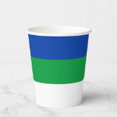 Flagge der Republik Komi Pappbecher (Rückseite)