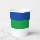 Flagge der Republik Komi Pappbecher (Rechts)
