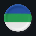 Flagge der Republik Komi Pappteller<br><div class="desc">Patriotische Flagge der Republik Komi.</div>