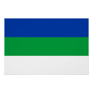 Flagge der Republik Komi Poster