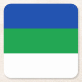 Flagge der Republik Komi Rechteckiger Pappuntersetzer (Vorderseite)