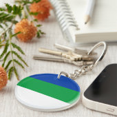 Flagge der Republik Komi Schlüsselanhänger (Vorderseite rechts)