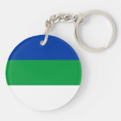 Flagge der Republik Komi Schlüsselanhänger (Rückseite)