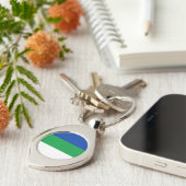 Flagge der Republik Komi Schlüsselanhänger (Seite)