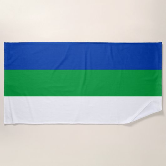Flagge der Republik Komi Strandtuch (Vorderseite)