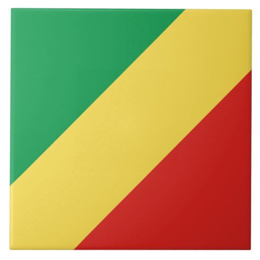 Flagge der Republik Kongo Fliese (Vorderseite)