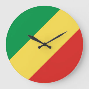 Flagge der Republik Kongo Große Wanduhr