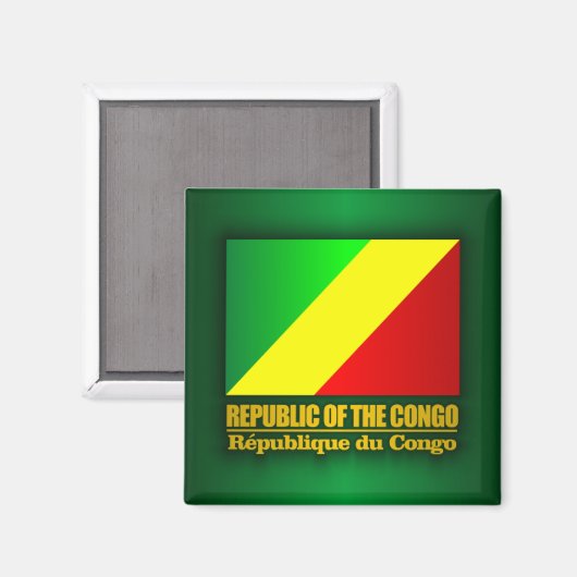 Flagge der Republik Kongo Magnet (Vorderseite/Rückseite)