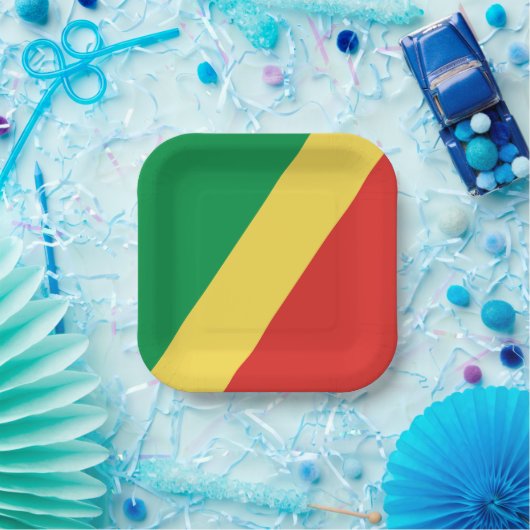 Flagge der Republik Kongo Pappteller (Party)